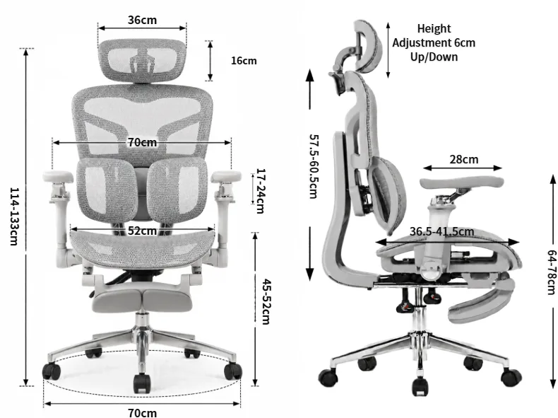 KUUL Aero front and side views with measurements