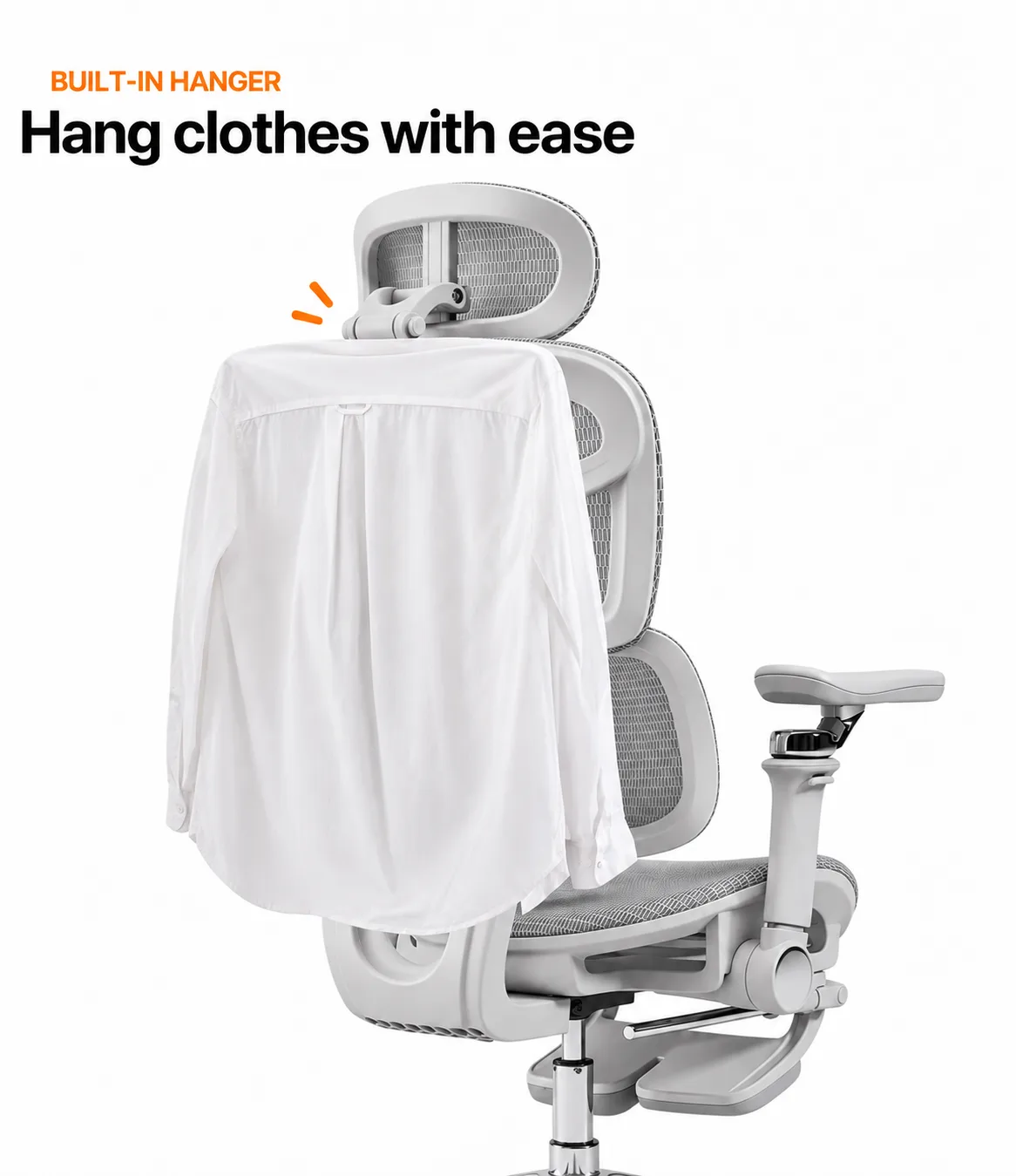 Built-in hanger: hang clothes with ease