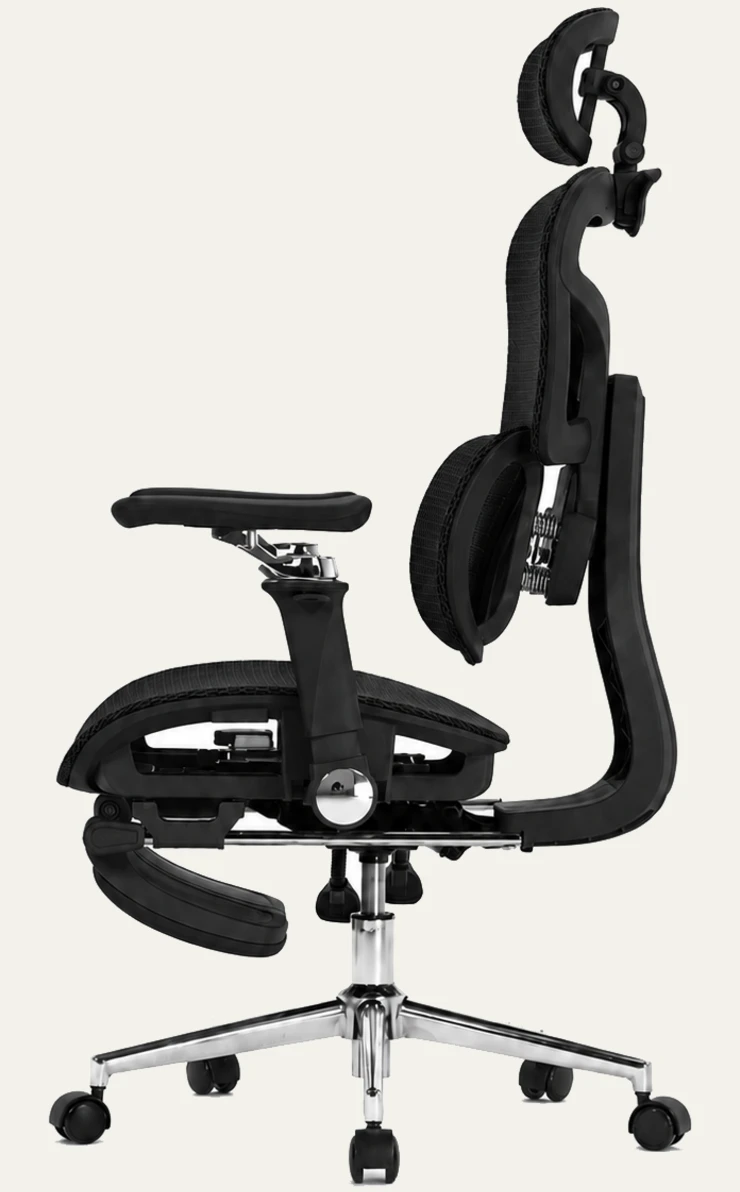 KUUL Aero chair in Onyx Black, side profile