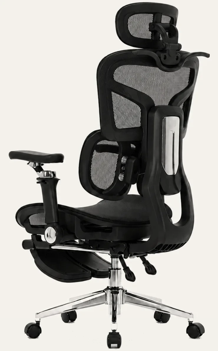 KUUL Aero chair in Onyx Black, rear three-quarter view