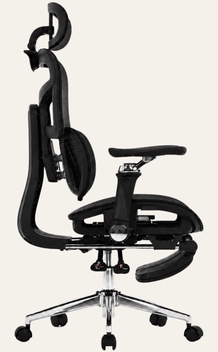 KUUL Aero chair in Onyx Black, side profile from the left