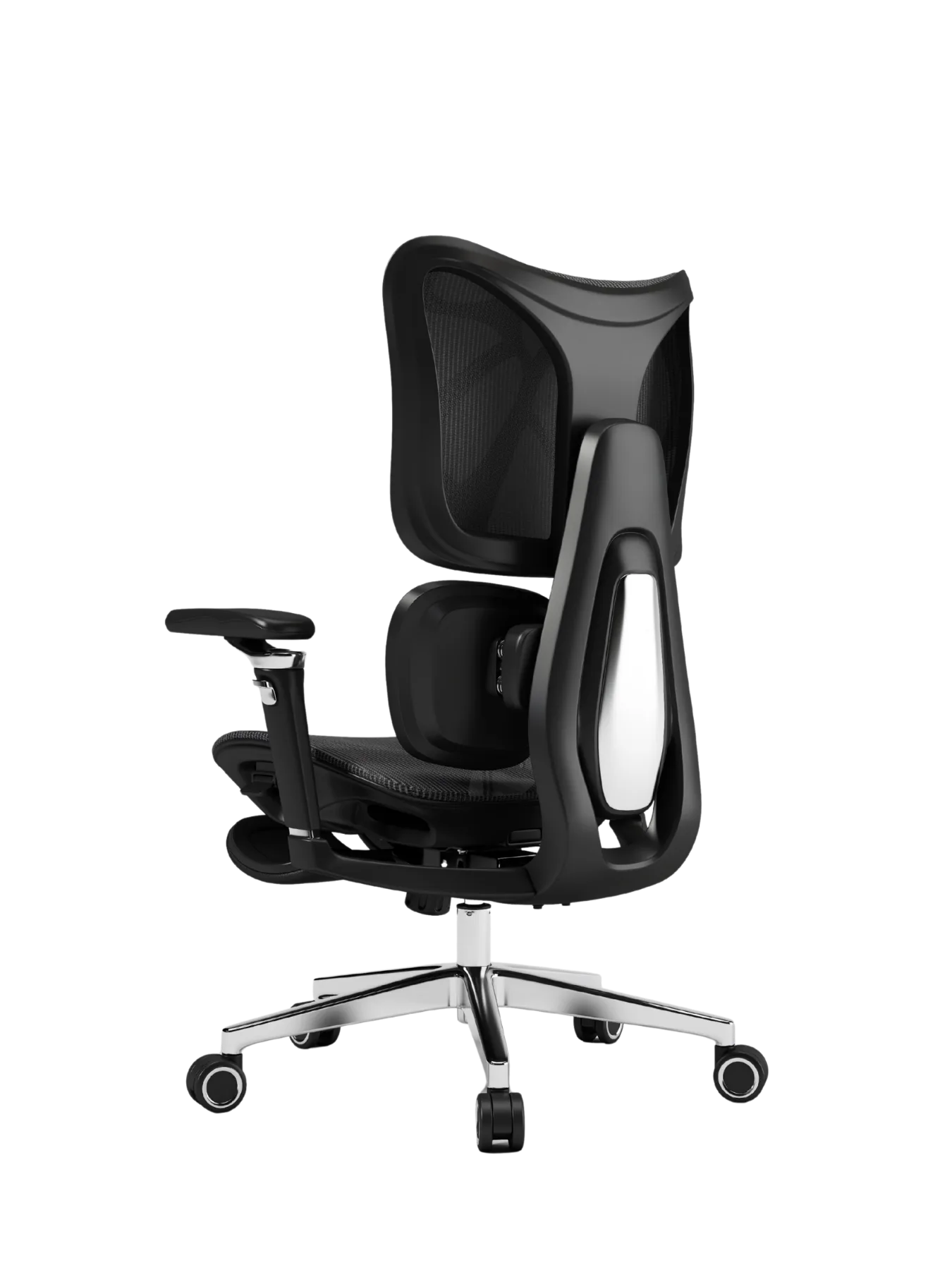 KUUL Arc chair in Onyx Black, rear three-quarter view