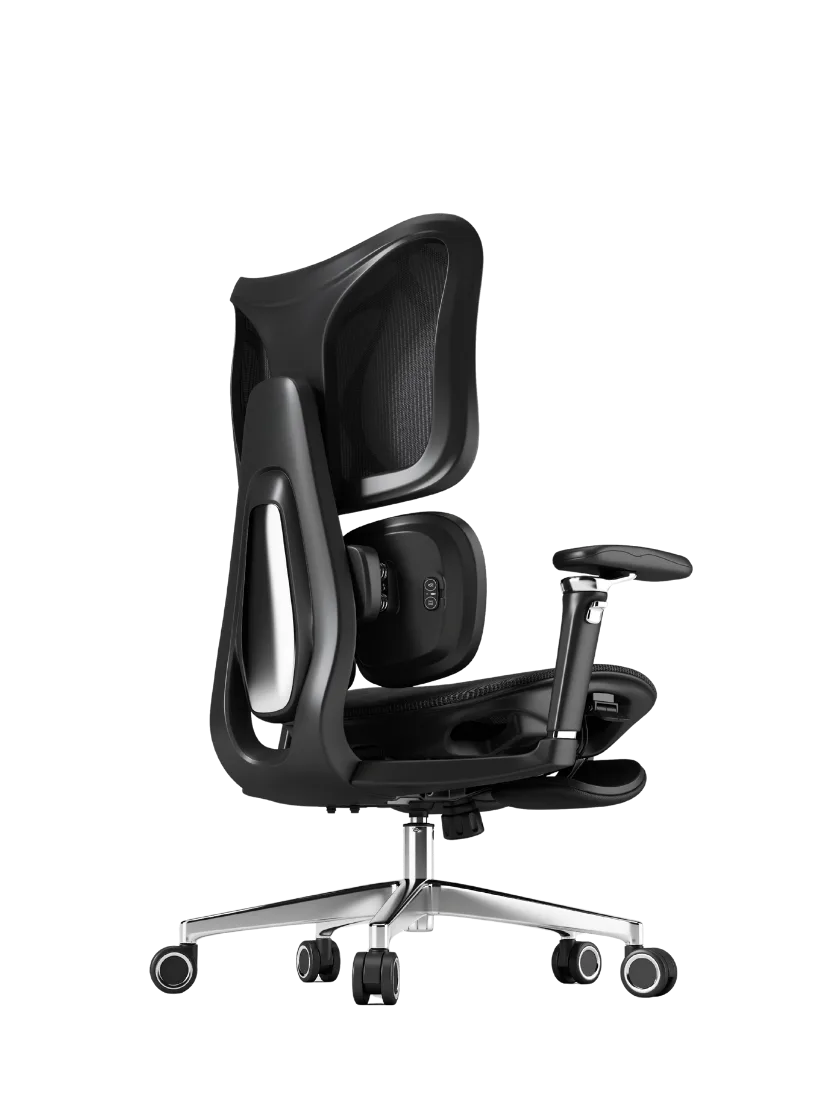KUUL Arc chair in Onyx Black, rear three-quarter view from the right