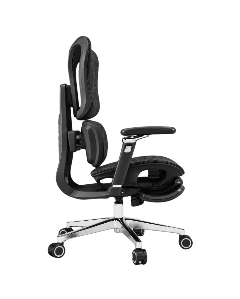 KUUL Arc chair in Onyx Black, side profile from the right
