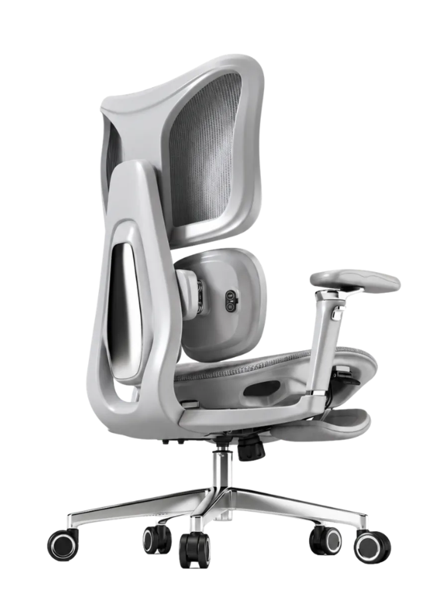 KUUL Arc chair in Grey, rear three-quarter view from the right