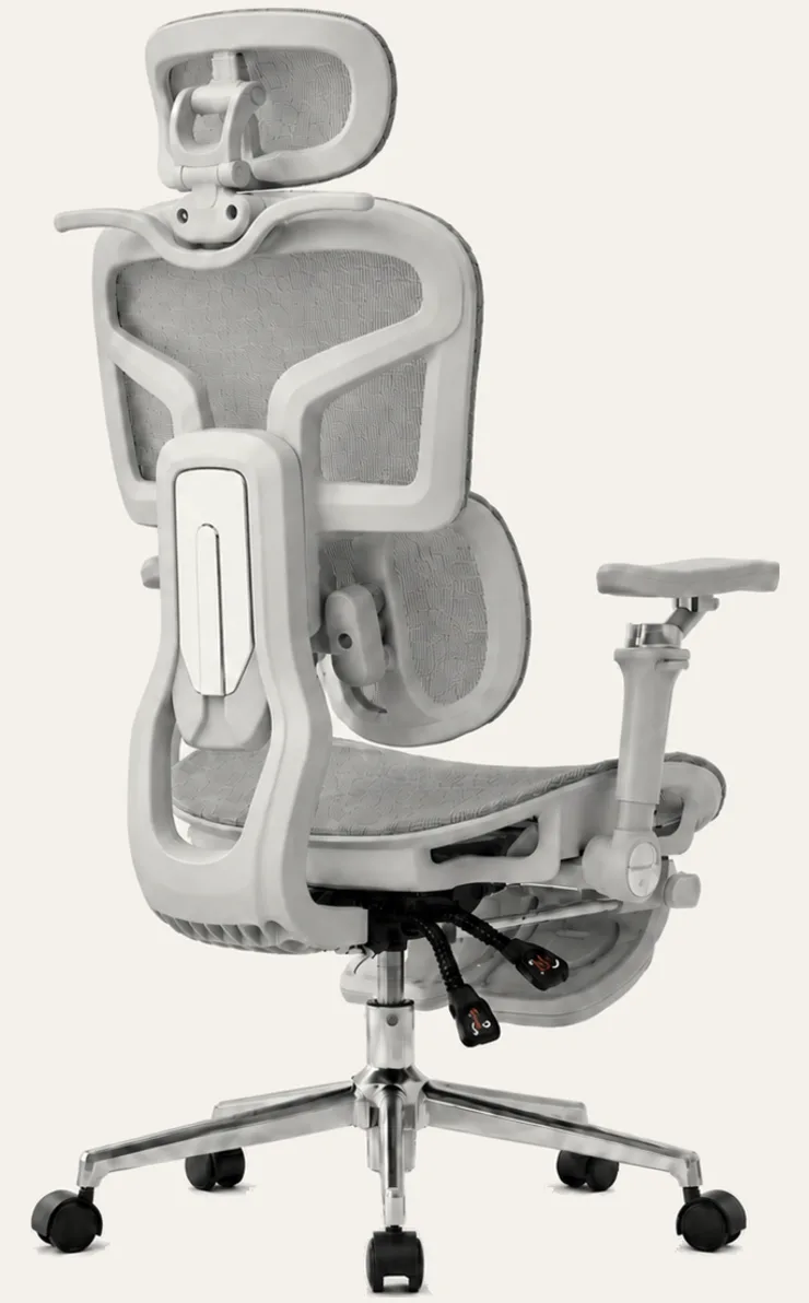 KUUL Aero chair in Mist, rear three-quarter view from the side