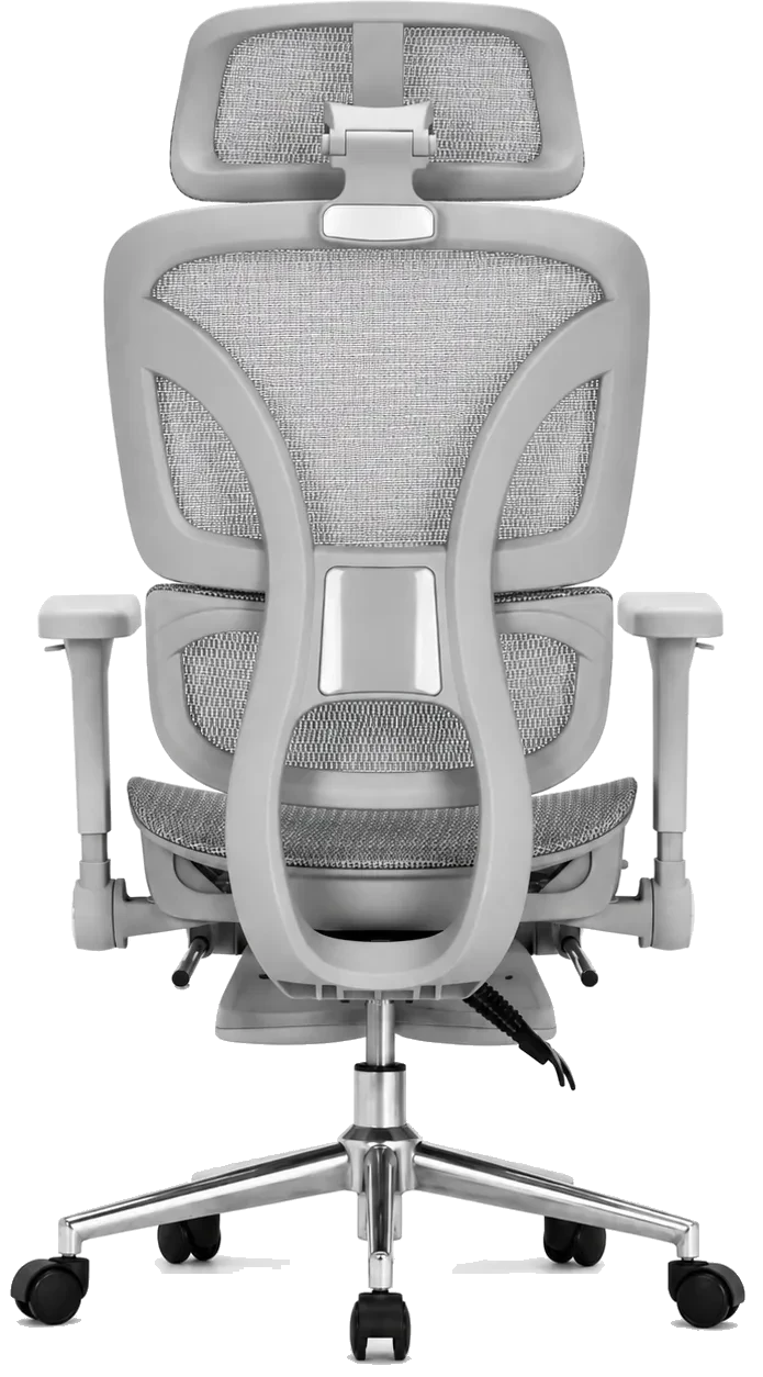 KUUL Flow chair in Ash Grey, rear view straight on