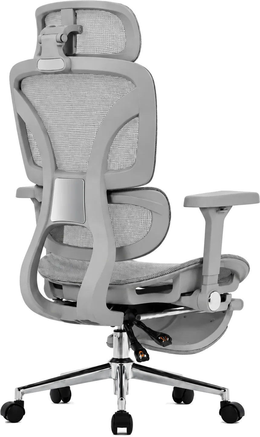 KUUL Flow chair in Ash Grey, rear view