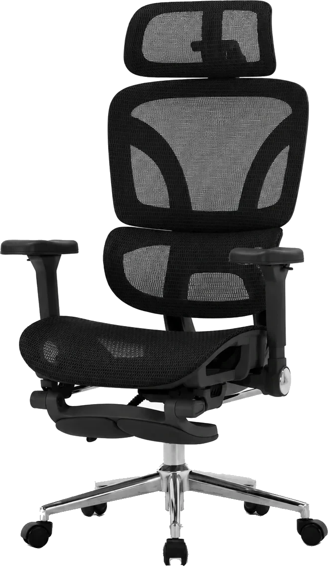 KUUL Flow chair in Onyx Black, three-quarter view