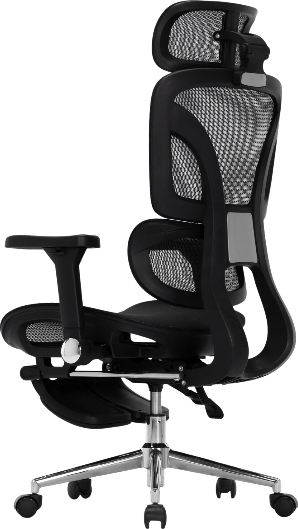 KUUL Flow chair in Onyx Black, rear three-quarter view