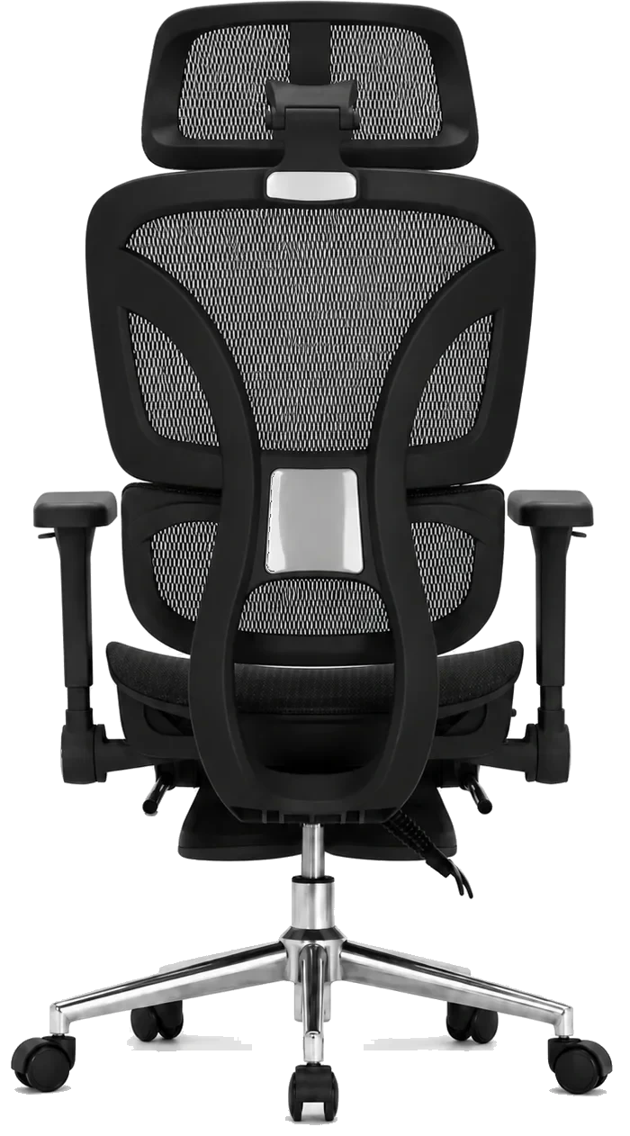 KUUL Flow chair in Onyx Black, footrest extended