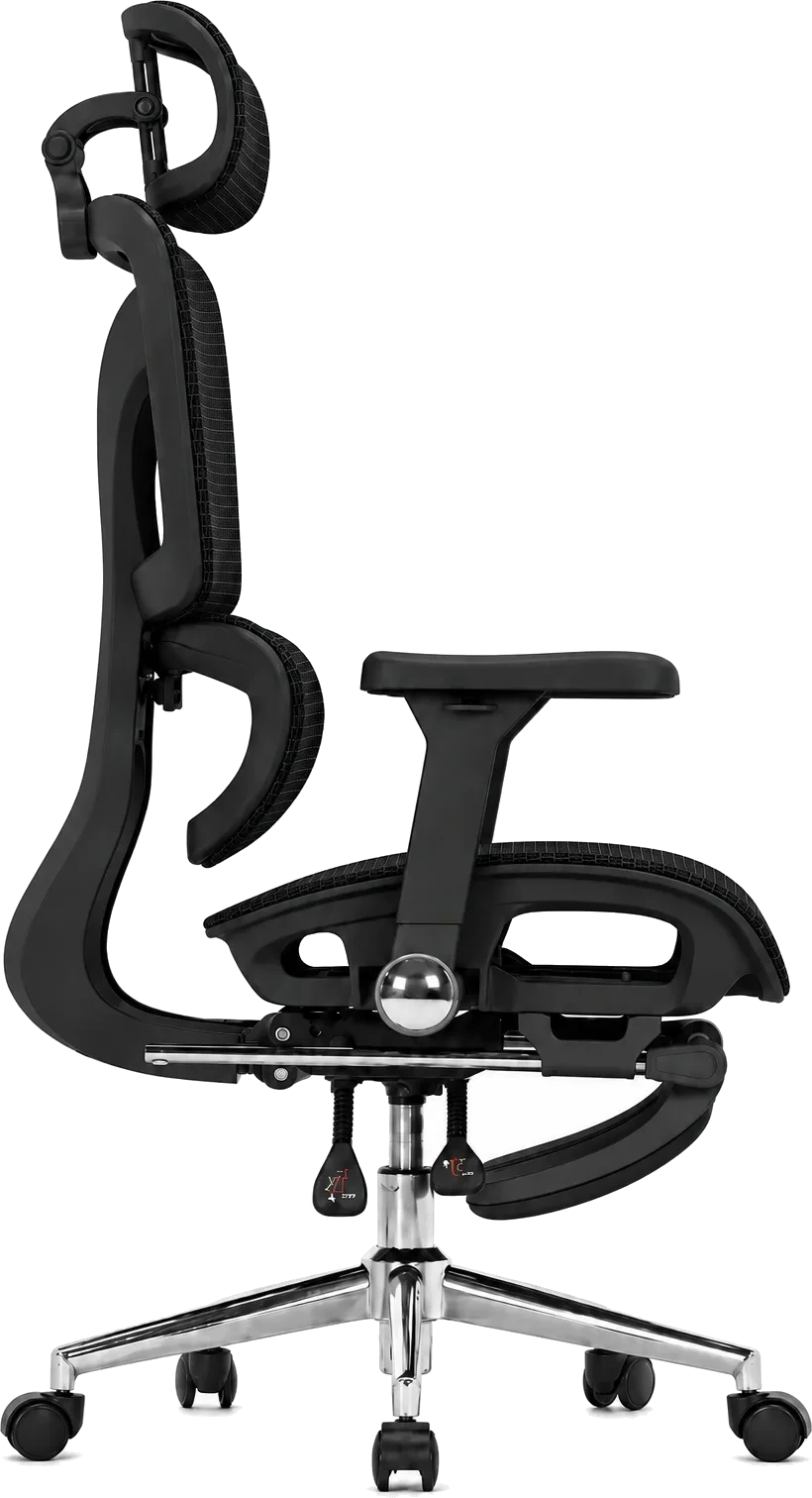 KUUL Flow chair in Onyx Black, side profile from the left
