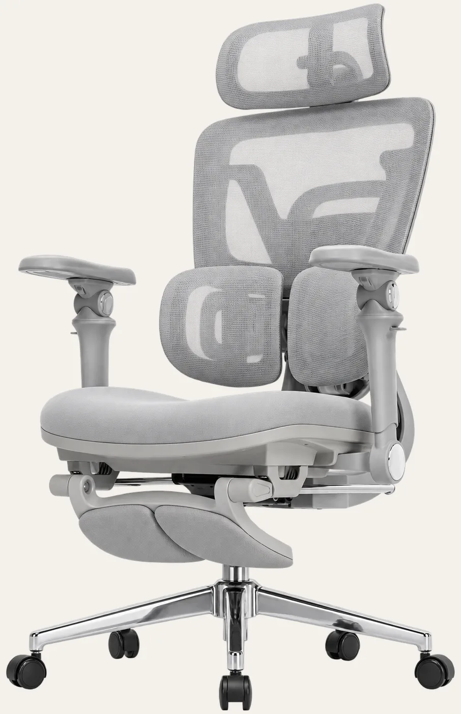 KUUL Atlas chair in Mist with molded foam seat, front three-quarter view