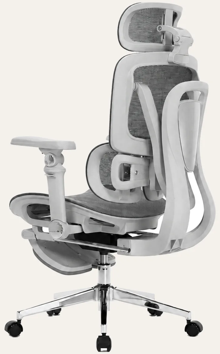 KUUL Atlas chair in Mist, rear three-quarter view