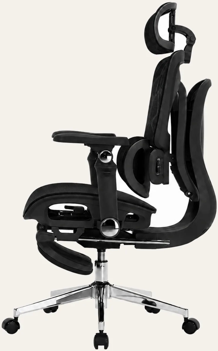KUUL Atlas chair in Onyx Black, side profile