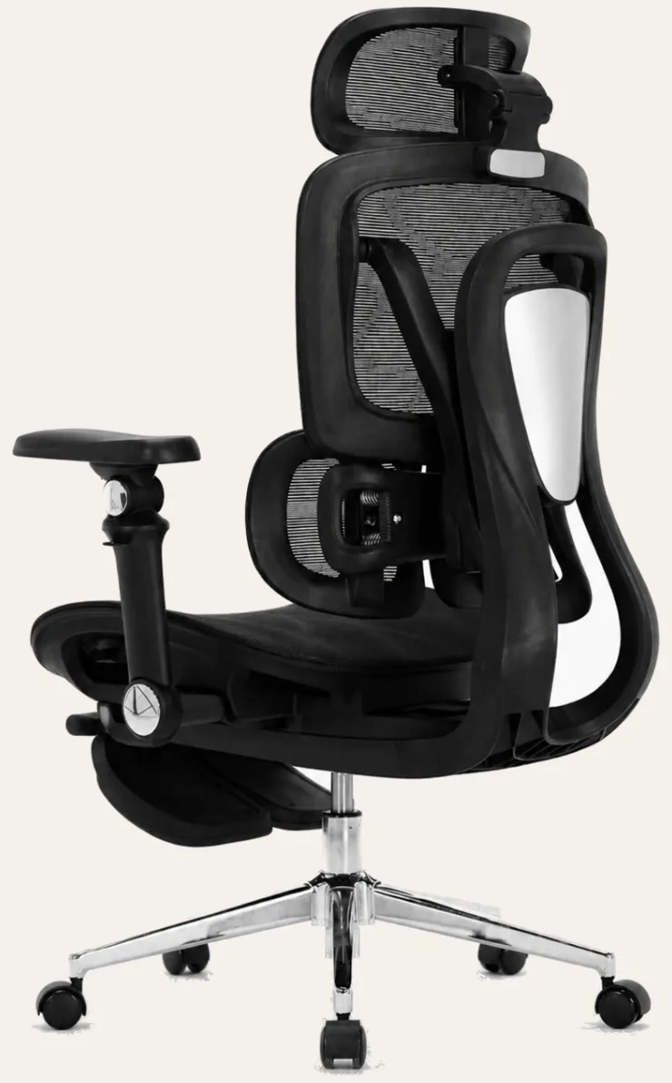 KUUL Atlas chair in Onyx Black, rear three-quarter view
