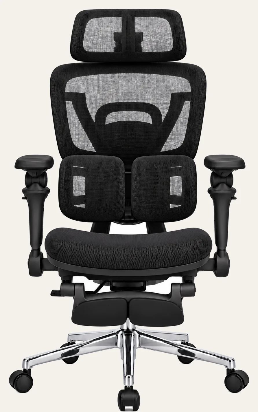 KUUL Atlas chair in Onyx Black with molded foam seat, front view
