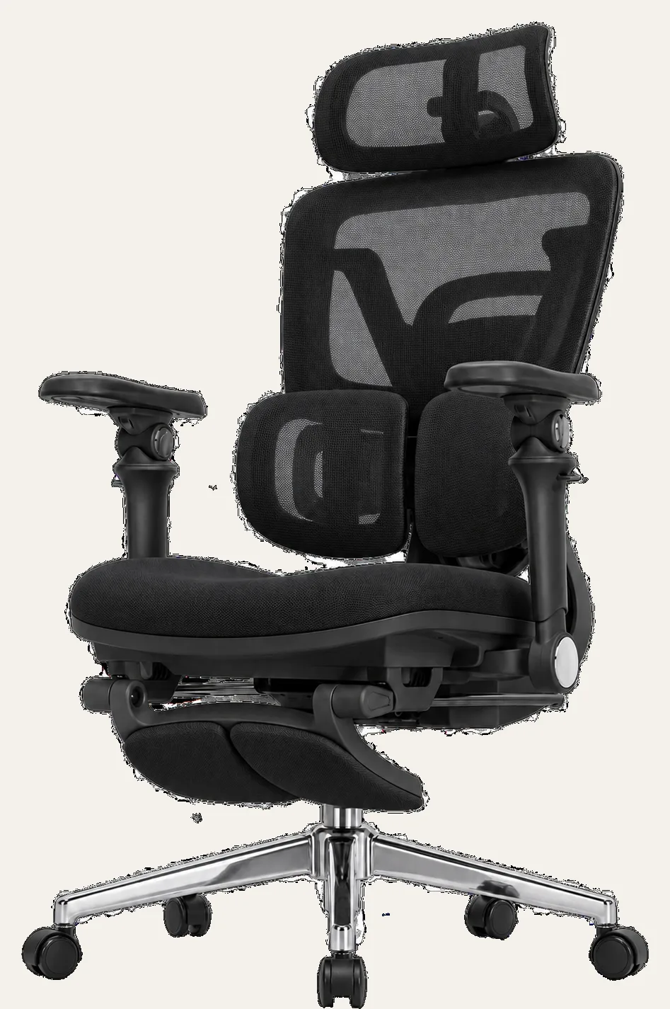KUUL Atlas chair in Onyx Black with molded foam seat, front three-quarter view